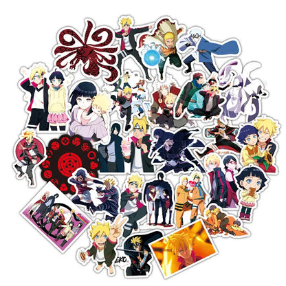50PCS cartoon Japanese anime Uzumaki Naruto decorative style graffiti stickers, personalized, fashionable and creative trend DIY exquisite decorative decal cups, helmets, skateboard popular sticker toys