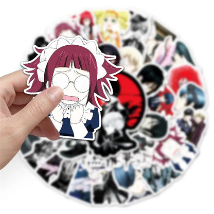 50PCS New Cartoon Two-dimensional Cartoon Black Deacon Anime Graffiti Decoration Suitcase Guitar Waterproof Sticker