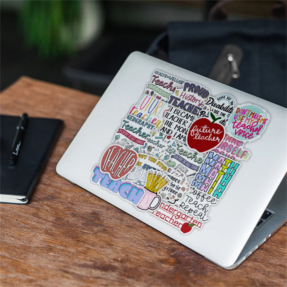 50PCS Retro Inspirational Teacher's Day English Love Graffiti Car Sticker Notebook Helmet Refrigerator Sticker