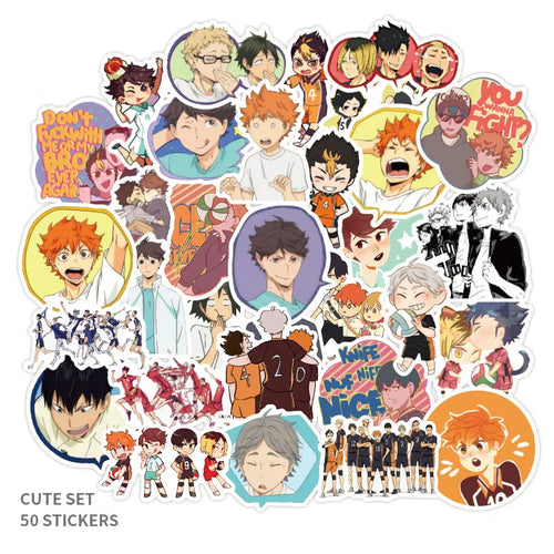 50PCS Volleyball Junior Japanese Anime Graffiti Sticker Suitcase Luggage Guitar Car Sticker Waterproof Sticker