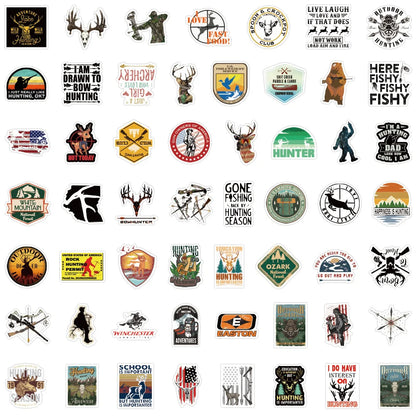 50PCS Cartoon Outdoor Hunting Fresh Creative Graffiti Laptop Skateboard Mobile Phone Waterproof Stickers