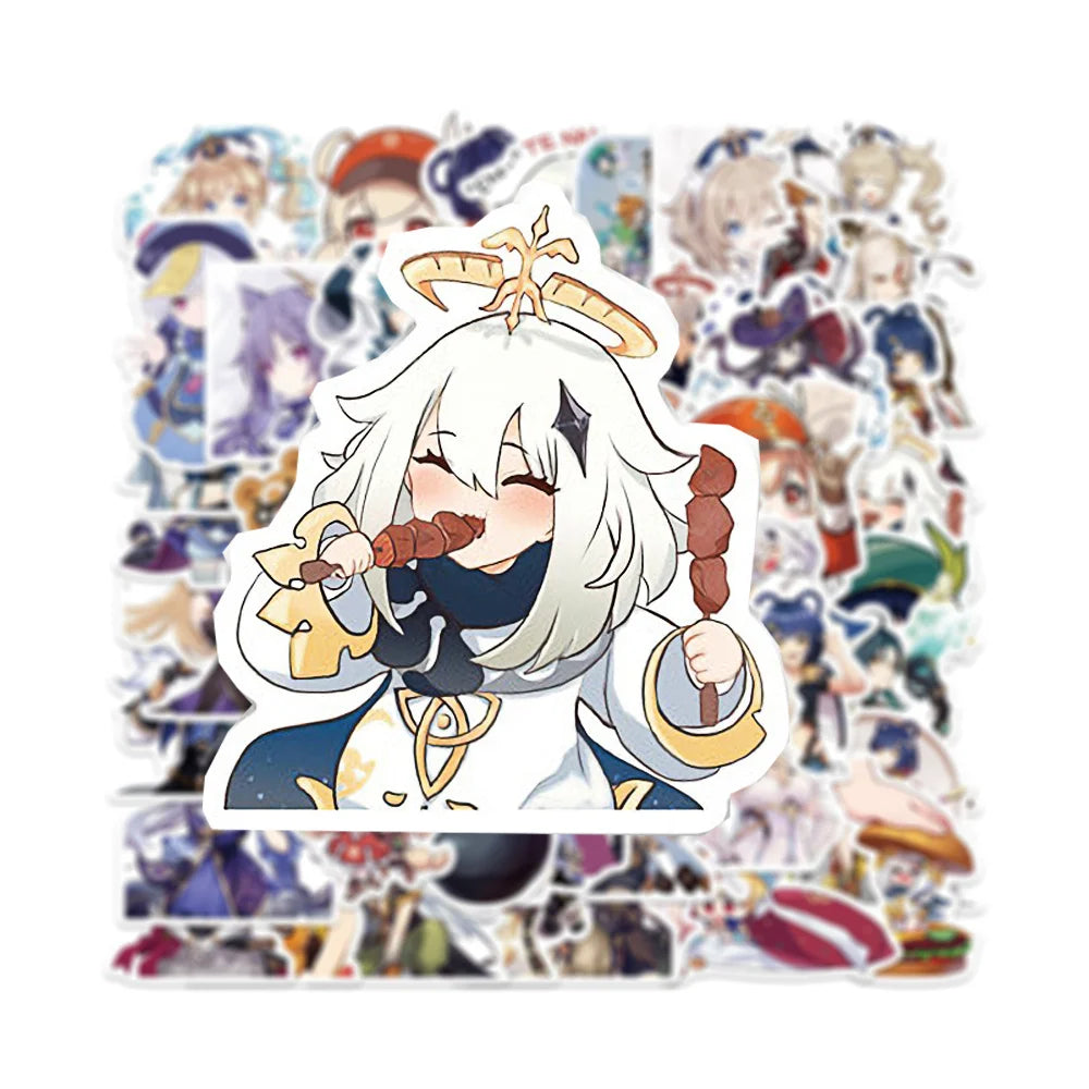 50 pieces of anime source game graffiti stickers, personalized cartoon waterproof notebook computer skateboard mobile phone decorative sticker toys