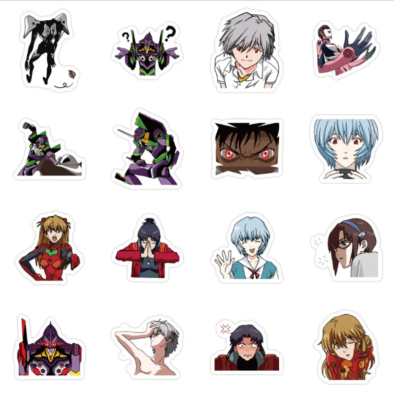 50PCS Evangelion Cartoon Tenman Manual Sticker Water Cup Notebook Stationery Decoration Toy