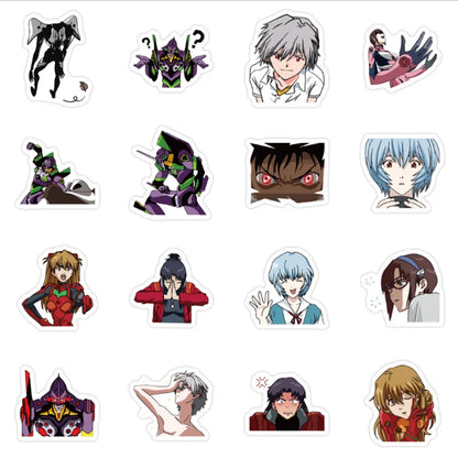 50PCS Evangelion Cartoon Tenman Manual Sticker Water Cup Notebook Stationery Decoration Toy