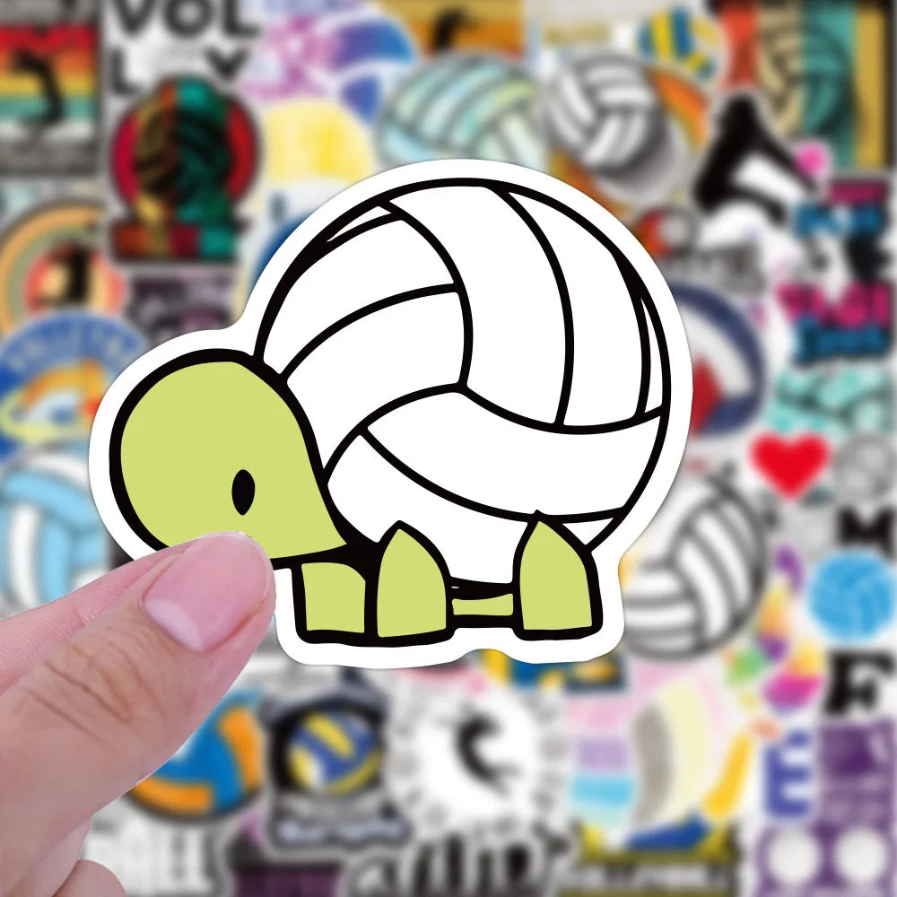 50PCS Art Illustration Popular Creative Cartoon Sports Volleyball Series Decorative Style Graffiti Stickers Personalised Fashion Creative DIY Exquisite Decorative Decals Suitable For Cups, Helmets, Skateboards Popular Stickers Toys
