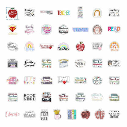50PCS Retro Inspirational Teacher's Day English Love Graffiti Car Sticker Notebook Helmet Refrigerator Sticker