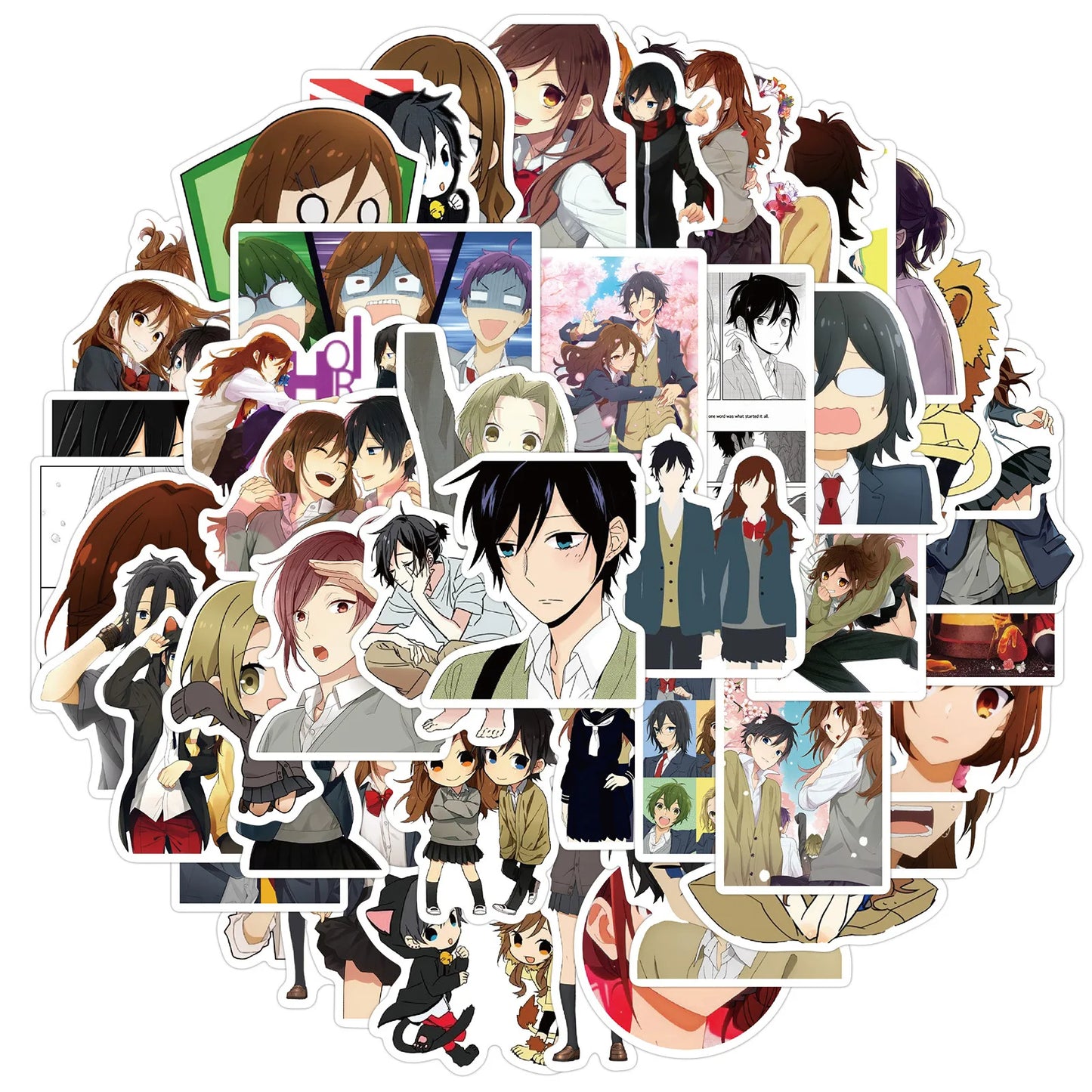 50PCS Anime Hori and Miyamura Graffiti Stickers Decorative Luggage Motorcycle Laptop Waterproof Stickers