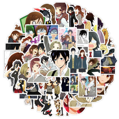 50PCS Anime Hori and Miyamura Graffiti Stickers Decorative Luggage Motorcycle Laptop Waterproof Stickers