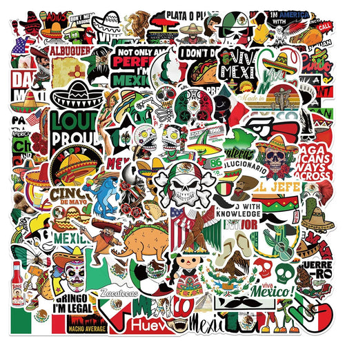 50PCS Mexican Style Waterproof Graffiti Sticker Suitcase Notebook Mobile Phone Refrigerator Children's Water Cup