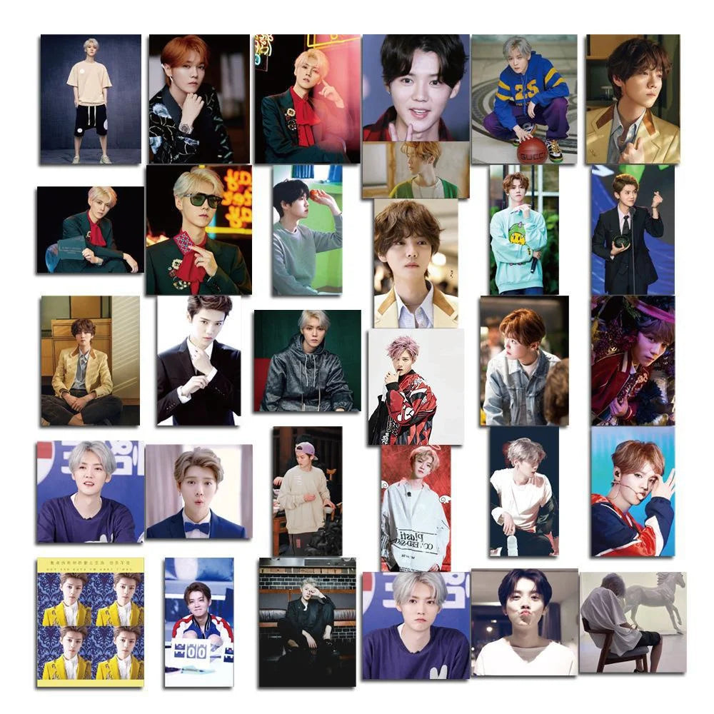 62PCS Popular Star Luhan Graffiti Stickers Personalized Creative Trend Decorative Stickers Suitcase Bike Skateboard Laptop Fashion Popular Decals Toys