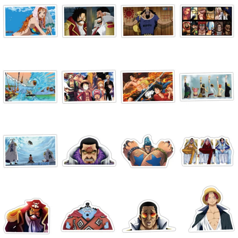 50PCS of cute and popular anime pirate graffiti stickers, personalized DIY waterproof trolley, bag, laptop graffiti decoration sticker toys