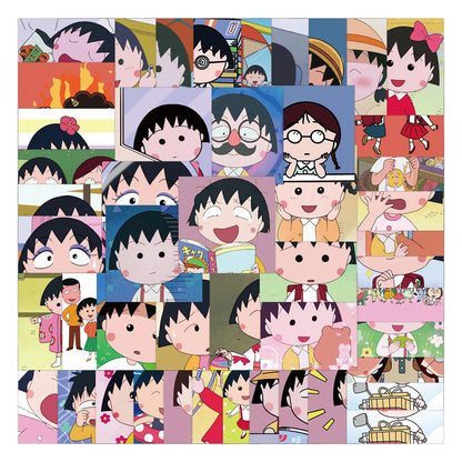 48PCS Animation Cherry Cartoon Maruko Graffiti Sticker Suitcase Laptop Helmet Guitar Skateboard Decoration Toy Wholesale