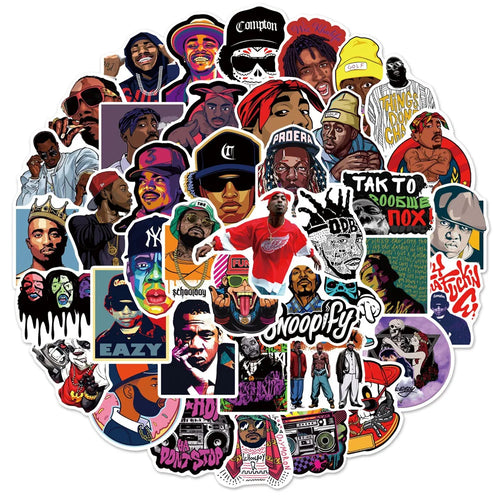 50PCS East West Coast Rap Graffiti Sticker Suitcase Guitar Car Computer Skateboard Refrigerator Helmet Waterproof