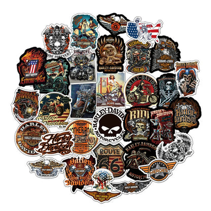 50PCS Retro Motorcycle Theme Decoration Sticker Laptop Guitar Luggage Skateboard Bike Waterproof Sticker