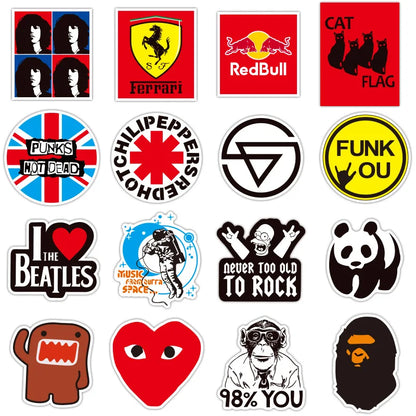 50PCS Tide Brand Sticker Classic LOGO Sticker Water Cup Luggage Notebook Refrigerator Sticker