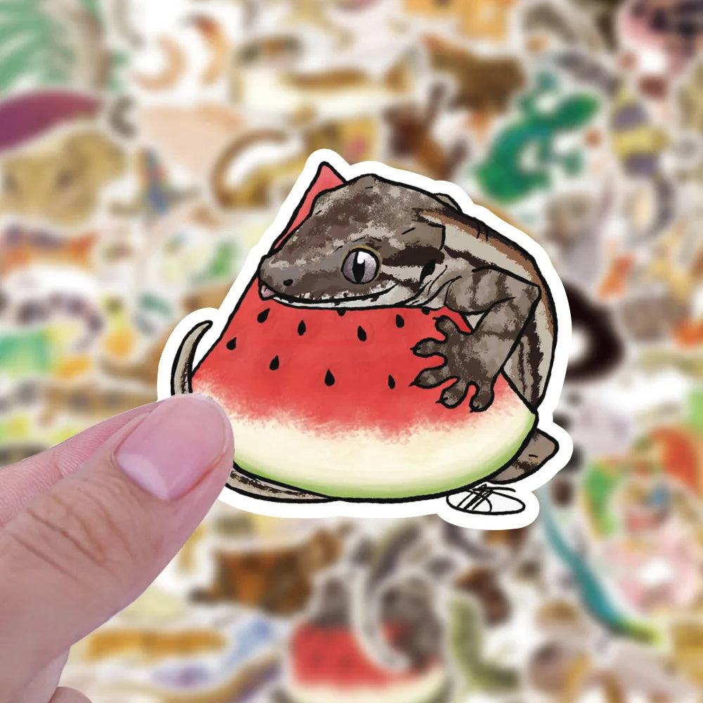 50PCS Cartoon Gecko Personalized Graffiti Waterproof Sticker Suitcase Notebook Refrigerator Skateboard Water Cup