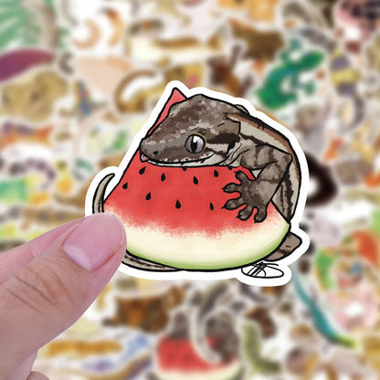 50PCS Cartoon Gecko Personalized Graffiti Waterproof Sticker Suitcase Notebook Refrigerator Skateboard Water Cup