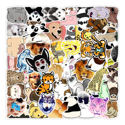 50PCS Cartoon Animal Collection Graffiti Guitar Skateboard Luggage Notebook Waterproof Helmet Gift Toy Sticker