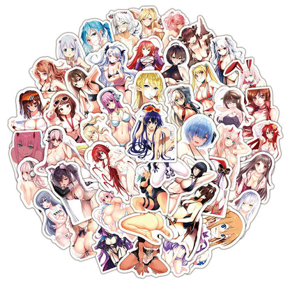 50PCS Anime Two-dimensional Sexy Girl Graffiti Sticker Personality Mobile Phone Water Cup Computer Sticker