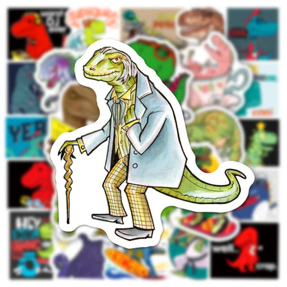 50PCS Like Sports and Rock Little Dinosaur Stickers Book Laptop Guitar Motorcycle Luggage DIY Label Decorative