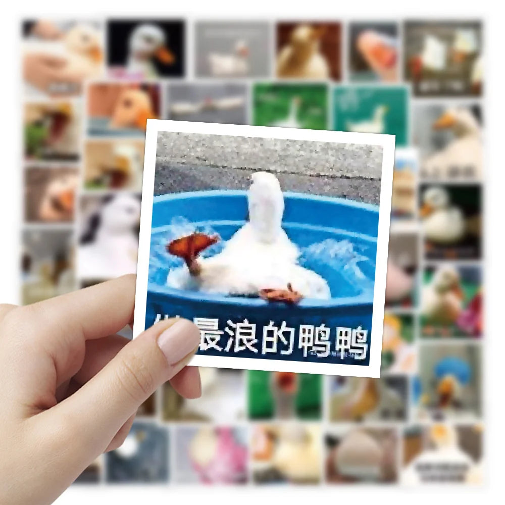 60PCS Cartoon Cute Animal Duck Sticker Personality Motorcycle Luggage Notebook Book Refrigerator Sticker
