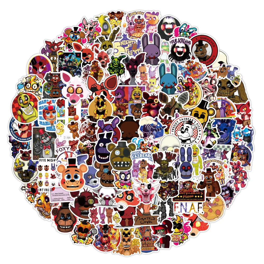 50PCS Teddy Bear's Five Night Harem Graffiti Sticker Notebook Skateboard Suitcase Waterproof Sticker Custom