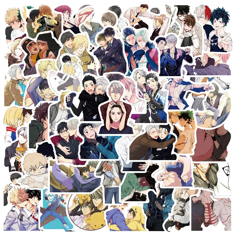 50PCS Game BL; Yaoi Animation Personalized Graffiti Waterproof Sticker Notebook Refrigerator Skateboard Water Cup