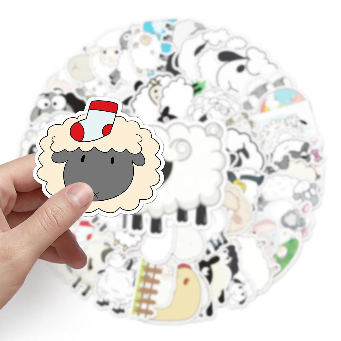 50PCS Cute Lamb Personality Cartoon Animal Graffiti Waterproof Sticker Suitcase Notebook Stationery Box Water Cup