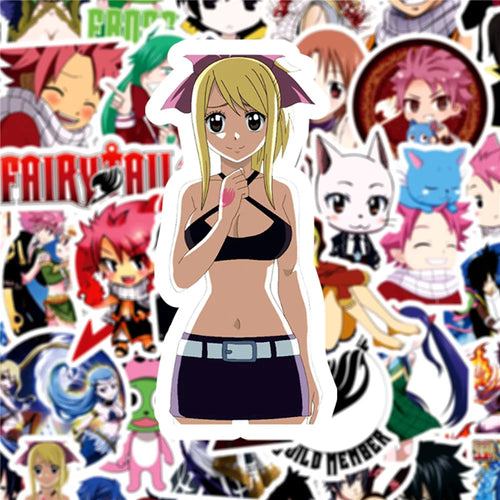 50PCS Cartoon Anime Fairy Tail Graffiti Stickers Luggage Laptop Guitar Bike Skateboard Waterproof Stickers