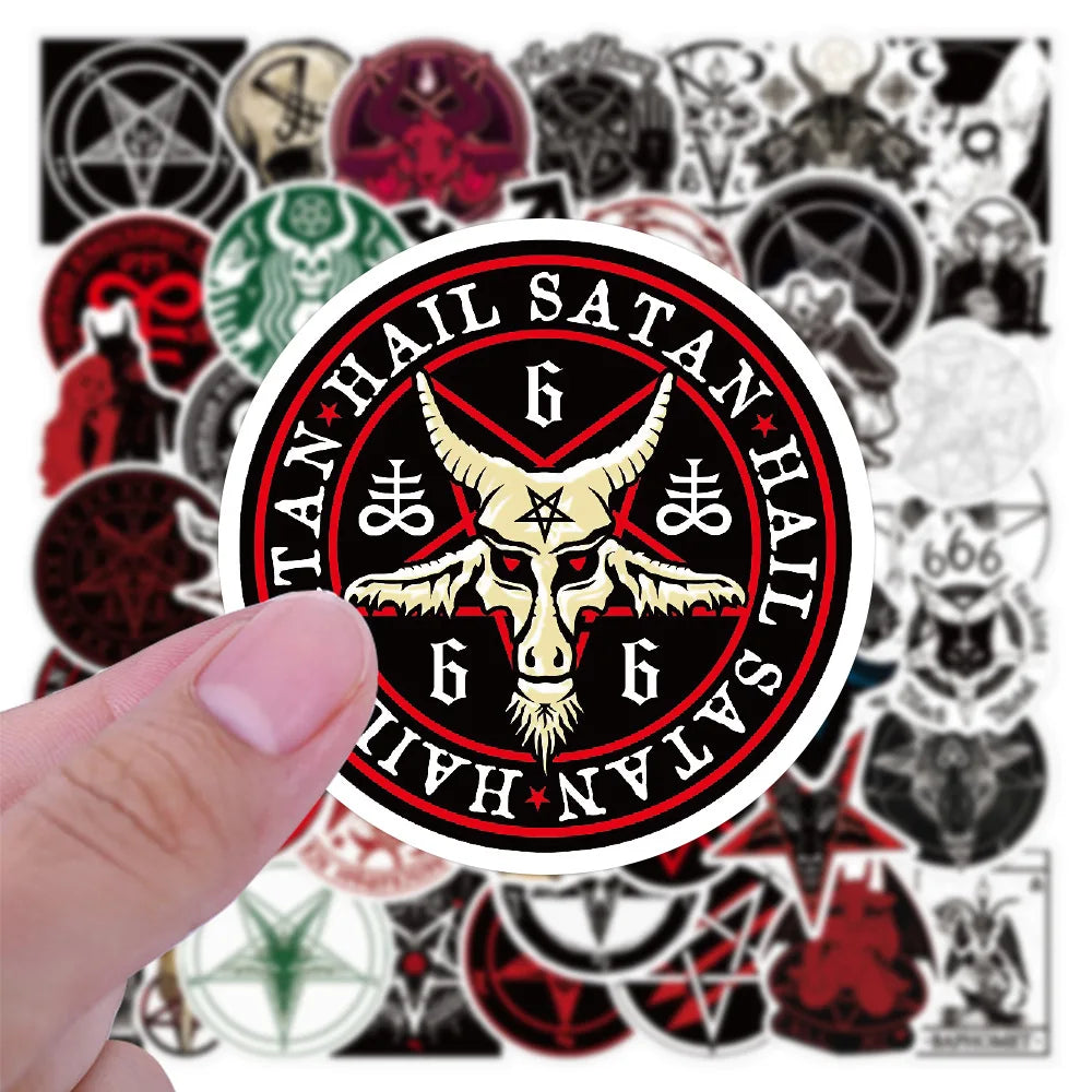50pcs Creative Cartoon Non Repeating Satan Graffiti Decoration Luggage Compartment Guitar Waterproof Sticker