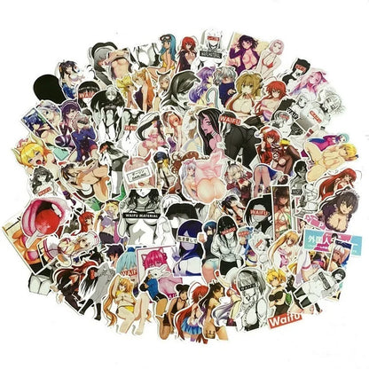 50PCS cartoon and Japanese anime rabbit sexy character decorative style graffiti stickers, personalized, fashionable, creative and trendy DIY exquisite decorative decal cups, helmets, skateboard popular sticker toys