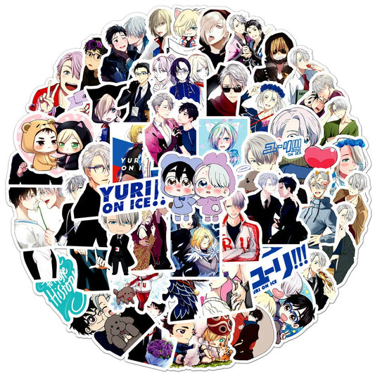 50PCS Anime Yuri on Ice Graffiti Sticker Laptop Skateboard Guitar Refrigerator Waterproof Decorative Sticker