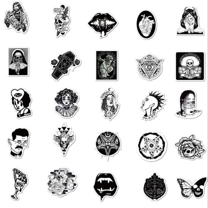 50PCS Gothic Sticker Motorcycle Phone Case Skateboard Luggage Waterproof Graffiti Sticker Toy