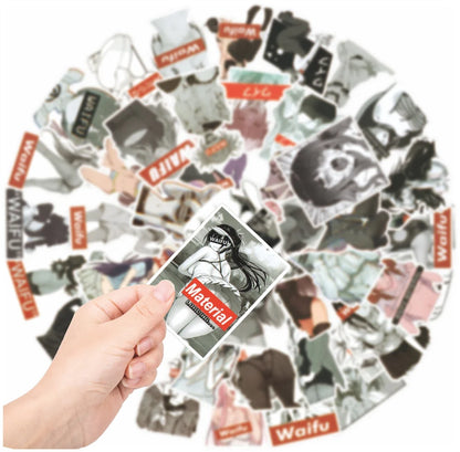 50PCS Anime Waifu Girl Cartoon Stickers Mobile Phone Stickers Laptop Stickers Luggage Stickers