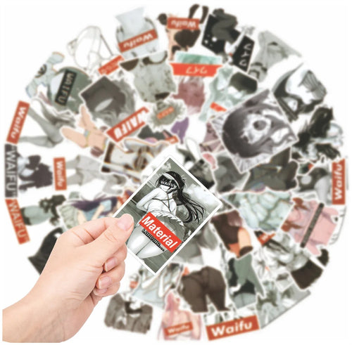 50PCS Anime Waifu Girl Cartoon Stickers Mobile Phone Stickers Laptop Stickers Luggage Stickers