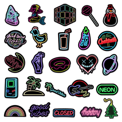 50PCS Neon Graffiti DIY Sticker Skateboard Notebook Gift Water Cup Waterproof Children Stationery Sticker