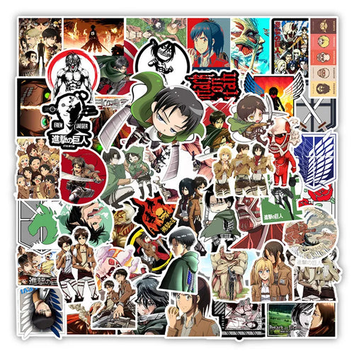 50PCS Anime Attack on Titan graffiti stickers car phone laptop indoor luggage graffiti waterproof decorative stickers