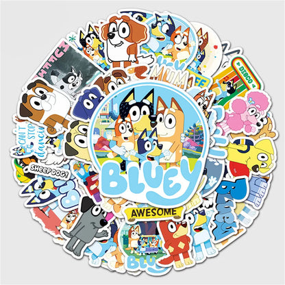 50 pieces of cartoon creative and cute dog graffiti stickers, personalized DIY luggage boxes, laptop and phone cases, hand-decorated waterproof sticker toys