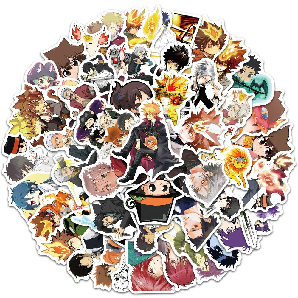 50PCS cartoon and anime family teacher character series decorative style graffiti stickers, personalized, fashionable and creative DIY exquisite decorative decals suitable for cups, helmets, skateboards and popular sticker toys