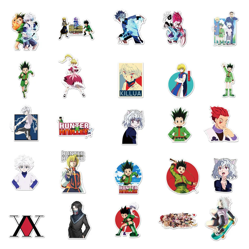 50pcs New Animation Cartoon Hunter Graffiti Suitcase Notebook Waterproof Sticker