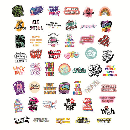 50PCS   Inspirational Classics Personality Graffiti Stickers Trolley Case Skateboard Refrigerator Laptop Sticker