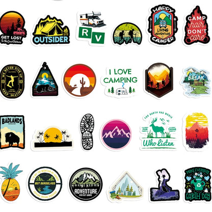 50 Cartoon Outdoor Graffiti Stickers for Decorating Suitcases, Guitars and Laptop Computers as Toys