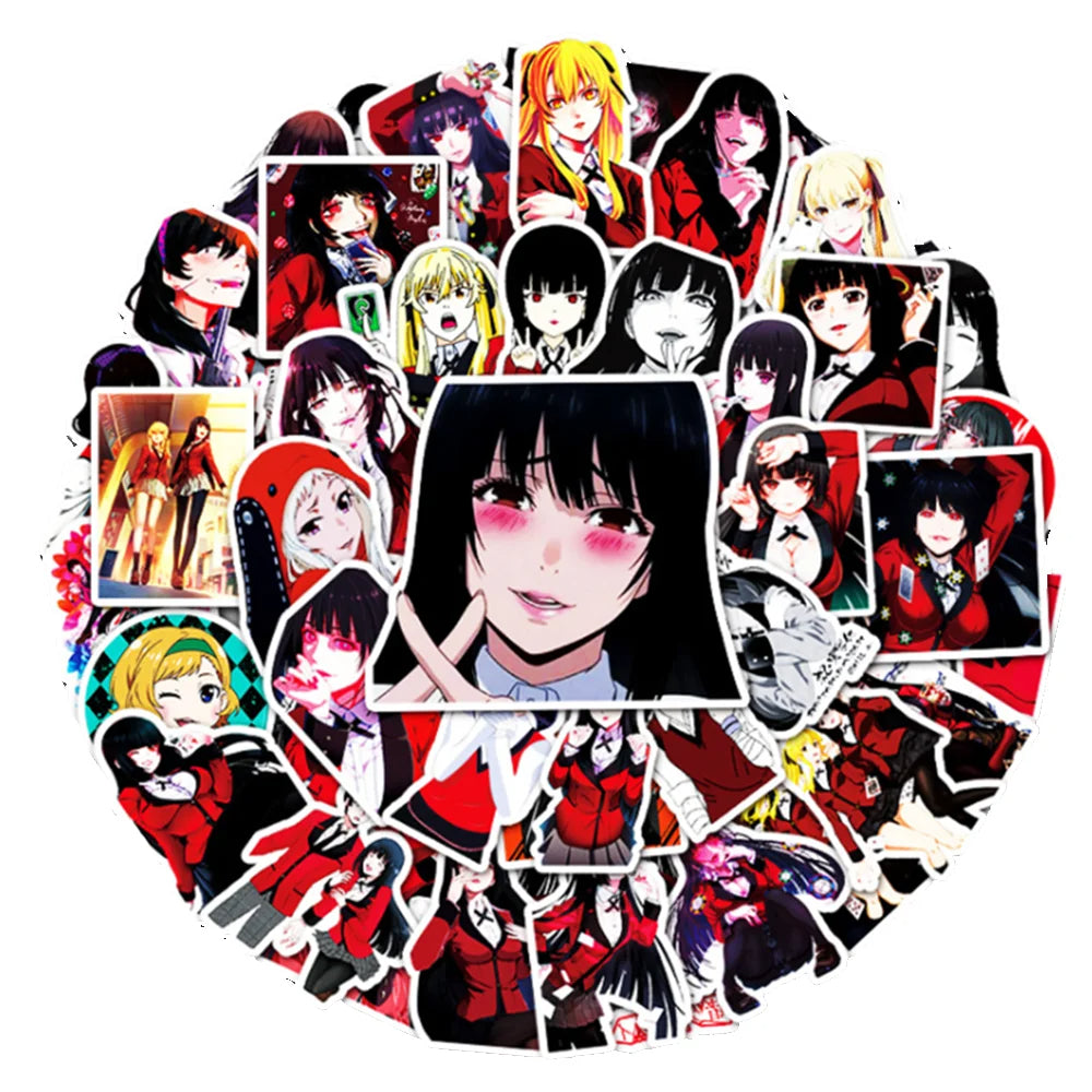 50 cute cartoon anime gambler abyss sexy and beautiful girl graffiti notebook material decorative stickers