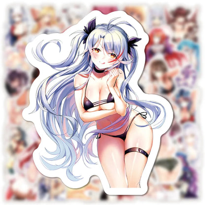 50PCS Anime Two-dimensional Sexy Girl Sticker DIY Laptop Skateboard Mobile Phone Decoration Gift Toy Sticker