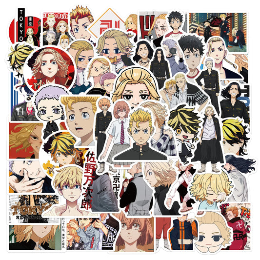 50 pieces of Neiman Tokyo Avenger cartoon anime graffiti stickers, suitable for DIY decoration of laptops, bags, handbooks, sticker toys