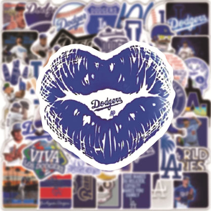 50PCS Dodgers Baseball Stickers Bike Skateboard Guitar Laptop Luggage Waterproof Joke Stickers