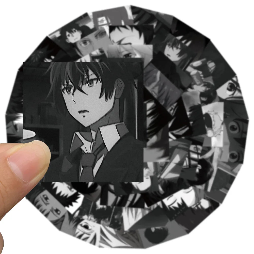50PCS Gray Anime Male Character Creative DIY Sticker Sticker Scrapbook Skateboard Guitar Gift Aesthetic Sticker