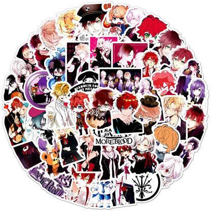 50PCS Diabolik Lovers Cartoon Graffiti Waterproof Sticker Trolley Case Notebook Car Refrigerator Helmet Water Cup
