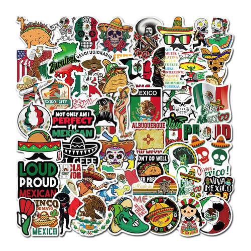 50PCS Mexican Style Personalized Graffiti Laptop Luggage Guitar Toy Decoration Sticker