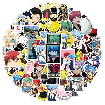50PCS cartoon and anime assassination classroom graffiti stickers, personalized DIY luggage, laptop, scooter, water cup, waterproof decorative sticker toys